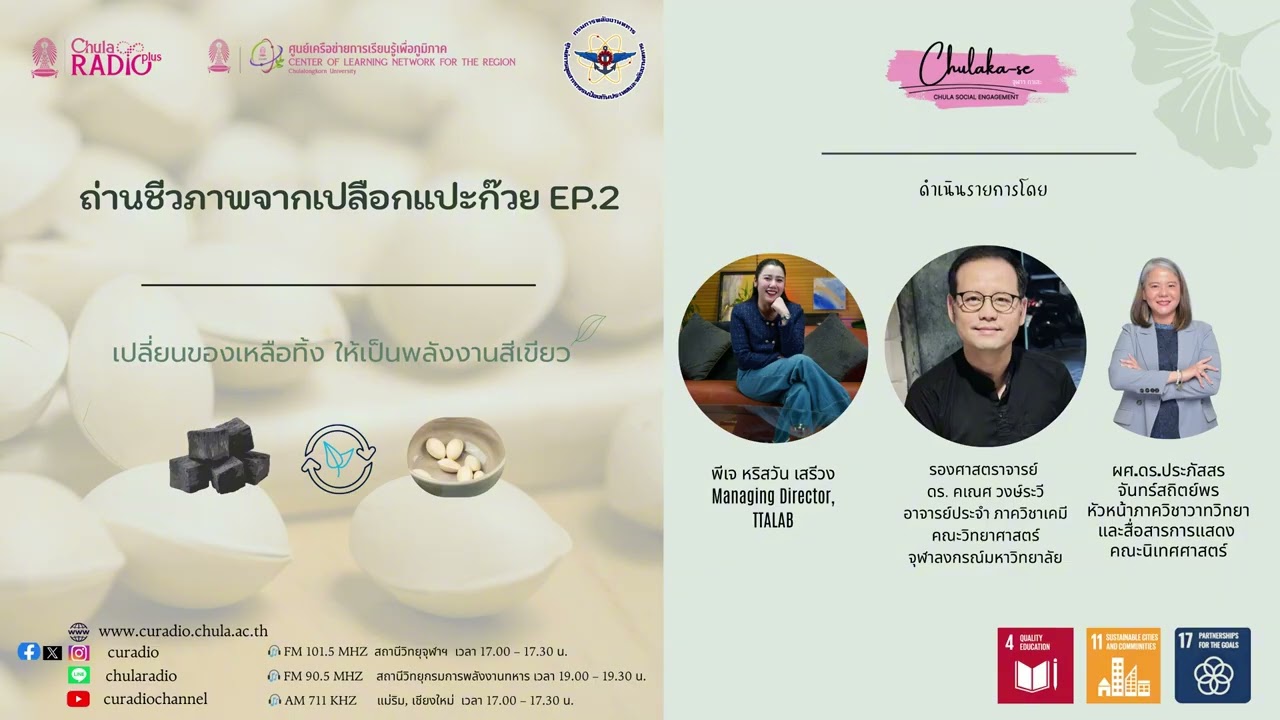 CHULA Ka-SE Ep.2 ถ่านชีวภาพจากเปลือกแปะก๊วย | ขยะเกษตรเปลี่ยนโลกได้จริง?